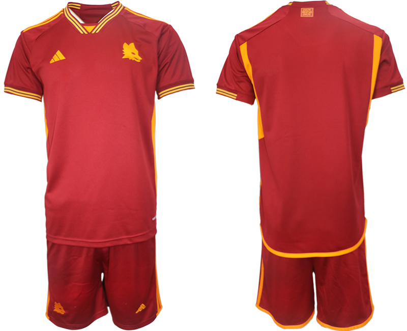 Men 2023-2024 AS Roma home soccer jersey->new orleans saints->NFL Jersey